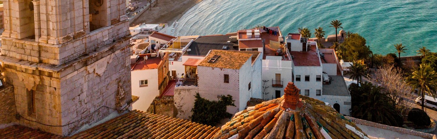 View on Peniscola  from the top of Pope Luna's  Castle , Valencia, Spain